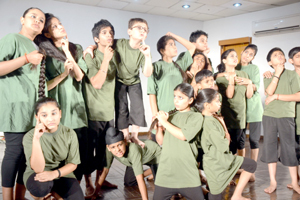 A scene of Balwant Thakur’s play ‘Aap Hamare Hain Kaun’.