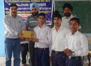Winners being felicitated during Quiz Competition organized by DIET Rajouri.