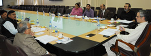 Chief Minister Omar Abdullah chairing meeting of IMPARD Executive Council at Srinagar on Friday.
