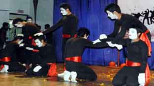 Aryans’ students performing in cultural extravanganza ‘Rajni’ in Chandigarh on Monday.
