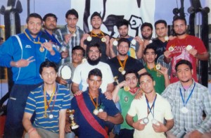 Medal winners of Royal Health Club posing for a group photograph on Tuesday.