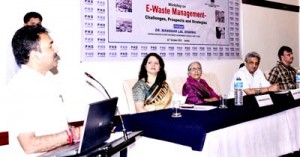 Minister of State for Planning Dr Manohar Lal Sharma addressing workshop at Jammu on Tuesday.