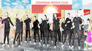 Students presenting colourful dance performance at Jodhamal School in Jammu.