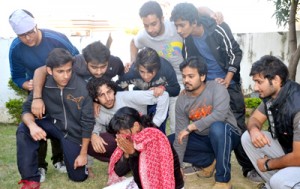 Participating artists presenting an improvised performance 'Bawa' at ICCR campus in the ongoing program 'Actors at Work'.