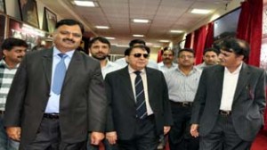 Chairman Legislative Council Amrit Malhotra and Deputy Chairman Javed Ahmed Rana inspecting Council Secretariat on Monday.