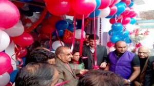 Aircel representatives during launch of Xpress Store in Rehari on Tuesday.