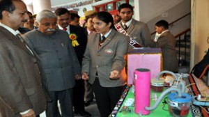 Minister for Planning and Development Ajay Kumar Sadhotra watching models during Annual Day function by Jodhamal Public School on Sunday.