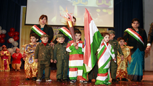 Children of DRS Kids School performing a cultural item on its Annual Day on Thursday.
