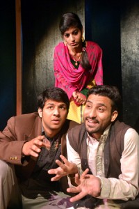 A scene from Hindi play ‘Soot Na Kapas’, staged by Natrang on Sunday.