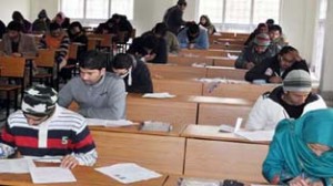 Candidates appearing in UGC NET on Sunday.