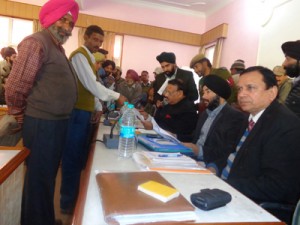 MLA Nowshera R S Sharma during a public darbar on Friday.