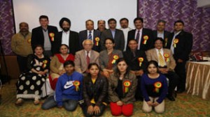 Dignitaries posing for photograph on the concluding day of Thalassemia camp at Jammu.
