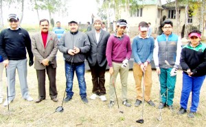 Director Tourism, Soujanya Sharma and other dignitaries alongwith young golfers while inaugurating coaching camp at Jammu Golf Course, Sidhra.