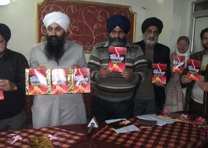 A book "Des Hoya Pardes" being released at a function in Jammu on Tuesday. —Excelsior/Rakesh