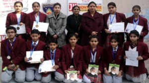 Winners of ‘Essay Writing Competition’ posing for a group photograph on Monday. 
