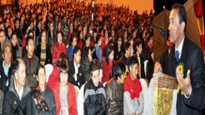 Minister for Urban Development Nawang Rigzin Jora addressing at a funcation organized by ALSAT on Saturday.