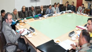 Chief Secretary Mohd Iqbal Khandey chairing FAC meeting at Jammu on Friday.
