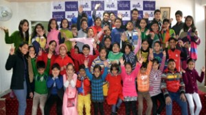 Participants of Natrang's  Winter Children Theatre Workshop at concluding function in Jammu.
