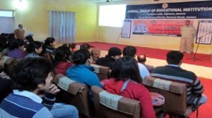 Chief resource person Jamkash Vehicleades being listened keenly during awareness workshop at Jammu.