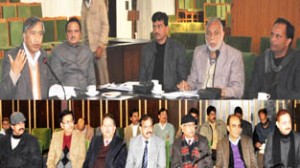 AICC member Abdul Gani Vakil addressing gathering at Rafiabad on Wednesday.