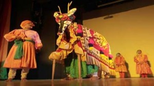 A scene from the Dogri play X-Reflection performed on Friday. Excelsior/Rakesh