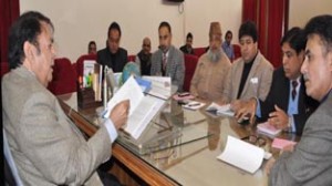 Chairman Legislative Council, Amrit Malhotra chairing Rules Committee meeting at Jammu on Wednesday.