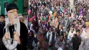 Minister for Medical Education, Taj Mohi-ud-Din addressing a gathering at Uri on Wednesday.