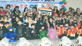 Students of Annizone-Meadow during Annual Day celebration in Jammu.