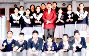 The students posing for group photograph during Annual Day celebration on Wednesday.