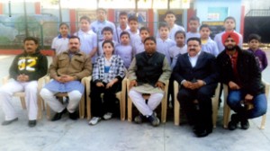J&K Silambam teams posing alongwith the dignitaries after their selection on Friday.