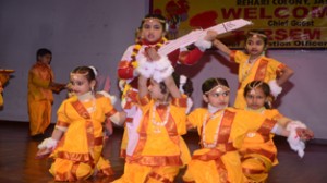 Children of Dream Care Playway School presenting cultural item while celebrating Annual Day. 