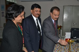 Registrar JU Prof Manoj Dhar inaugurating UGC Refresher Course at JU on Monday.