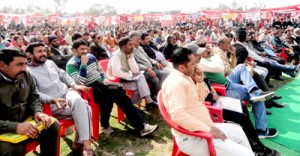 Audience during Wakeup Jammu Campaign at Marh on Monday.