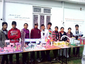 Students along with models posing for photograph at Jammu on Wednesday.