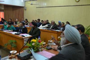 JU VC Prof MPS Ishar chairing Academic Council meeting at JU on Tuesday.