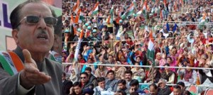 PCC president Prof Saif-ud-Din Soz addressing a party rally at Akhnoor on Saturday.-Excelsior/Rakesh