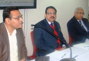 Resource persons and Director Judicial Academy at refresher course on Sunday.