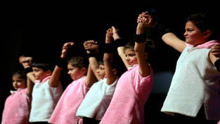 Kids presenting a dance item during Master-X Tashan 2014 show on Sunday.