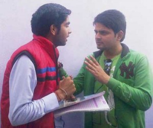 A scene from play ‘Zindagi Zindabad’ staged by Nat Manch at Jammu.