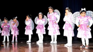 Students performing cultural activity while celebrating annual day at DRS Kids Talab Tillo in Jammu.