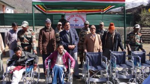 Rajiv Sharma, Block Medical Officer after inaugurating camp in the presence of civil dignitaries, Sarpanch, Numberdars and villagers on Wednesday. 