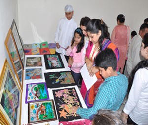 Students busy during Spring Camp at MNKG Montessori School in Jammu.