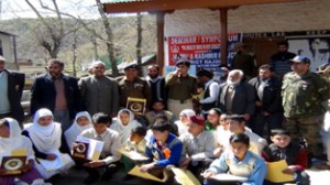 Winners of symposium posing alongwith dignitaries at Government Degree College, Budhal in Rajouri.