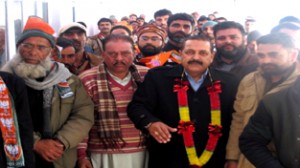  Dr Jitendra Singh campaigning in Banihal and surrounding areas on Saturday. 