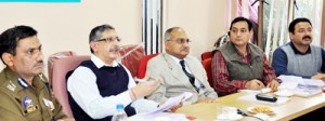 Chief Electoral Officer Umang Narula chairing a meeting at Jammu on Thursday.