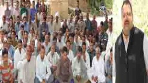 Provincial President NC Devender Singh Rana addressing a public gathering at Balwal on Saturday.