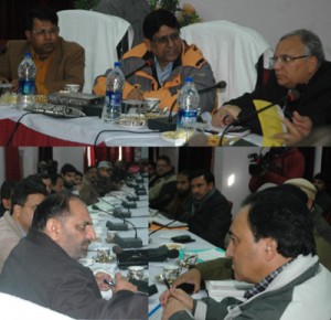 High Power Committee members chairing a meeting to assess the damage caused by rain and snow.