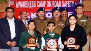 Winners posing alongwith DIG Jammu, Shakeel Ahmed Beig during seminar. 