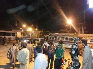 A scene after militant attack at Nagbal, Shopian on Thursday. Another pic on page 9. —Excelsior/Sajjad Dar