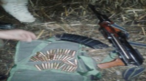 Arms and ammunition recovered in Baramulla on Monday.—Excelsior/Abid Nabi